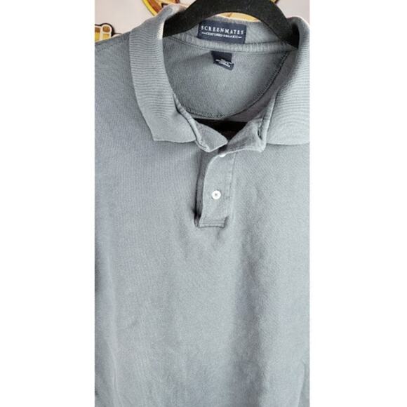 Screenmates Men's Grey Polo Shirt Organic Cotton Short Sleeve Size XL - Picture 4 of 4
